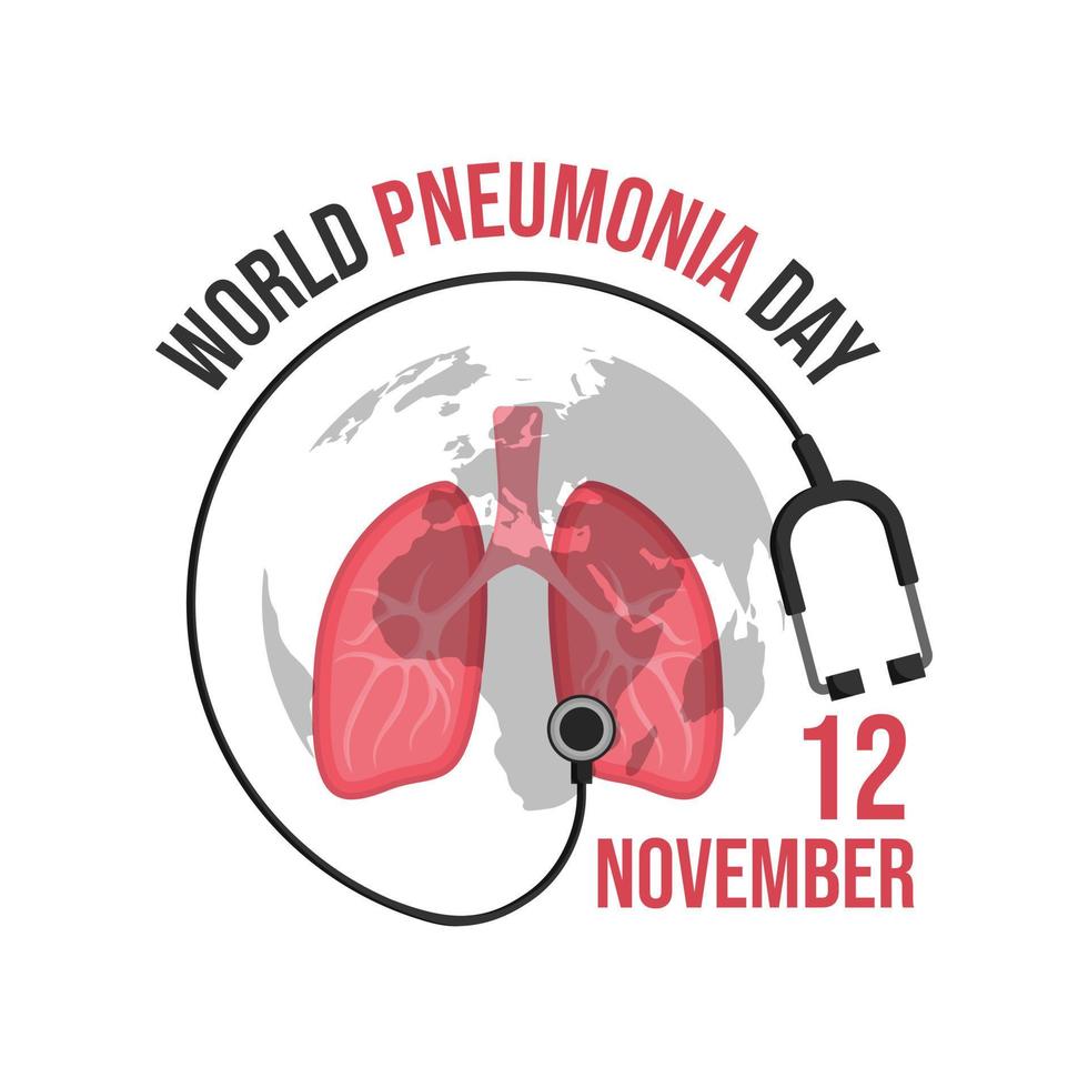 World pneumonia day vector image