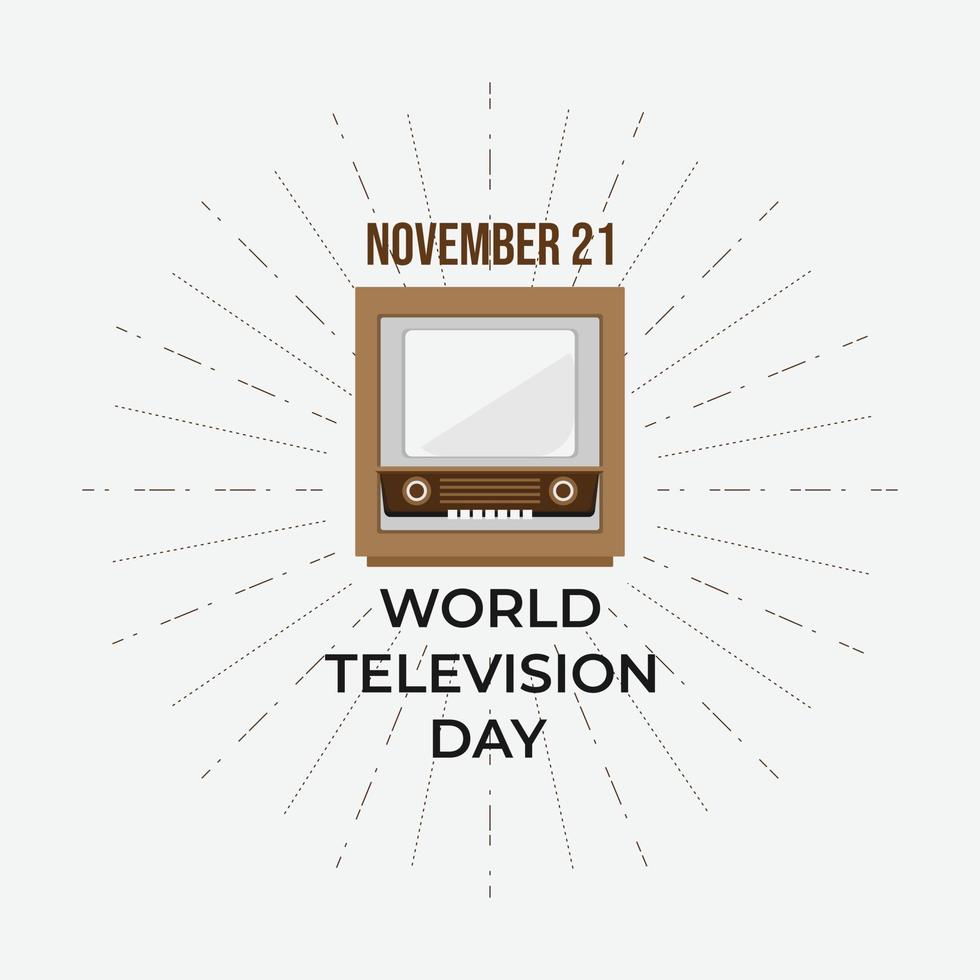 día mundial de la televisión en estilo vintage vector