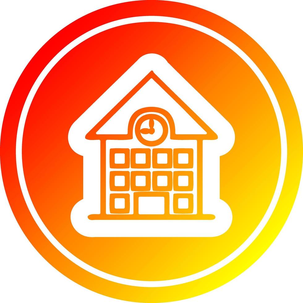 school house circular in hot gradient spectrum vector