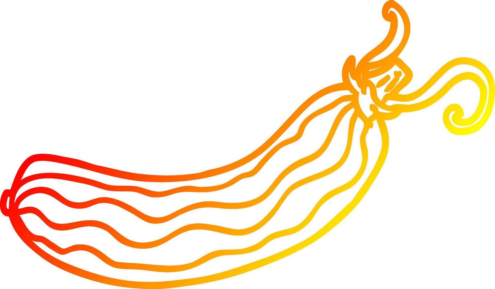 warm gradient line drawing cartoon cucumber vector