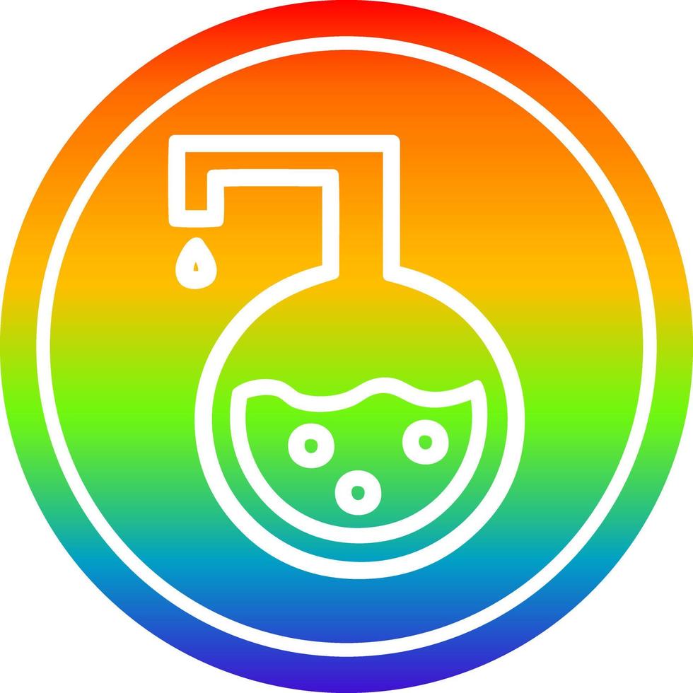 science experiment circular in rainbow spectrum vector