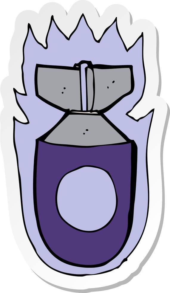 sticker of a cartoon bomb vector