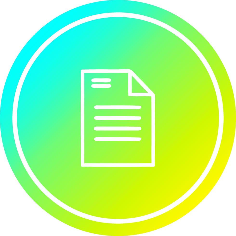 official document circular in cold gradient spectrum vector