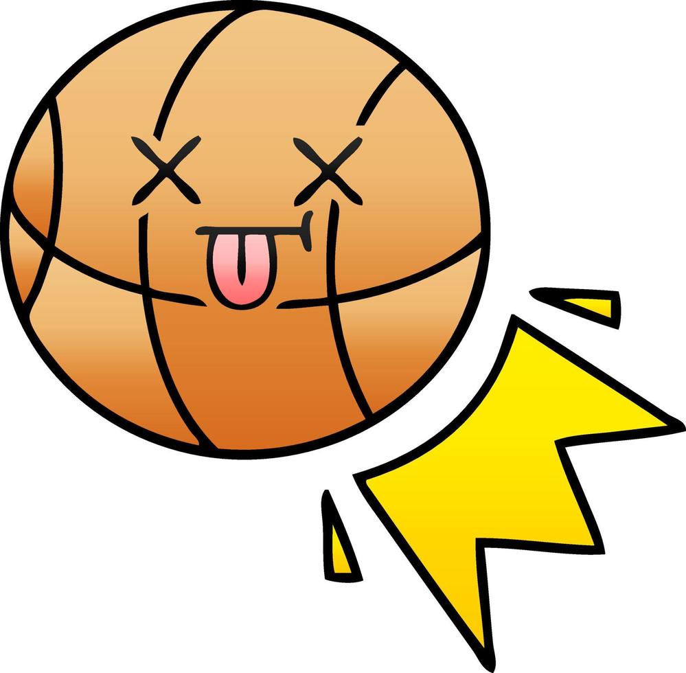 gradient shaded cartoon basketball vector