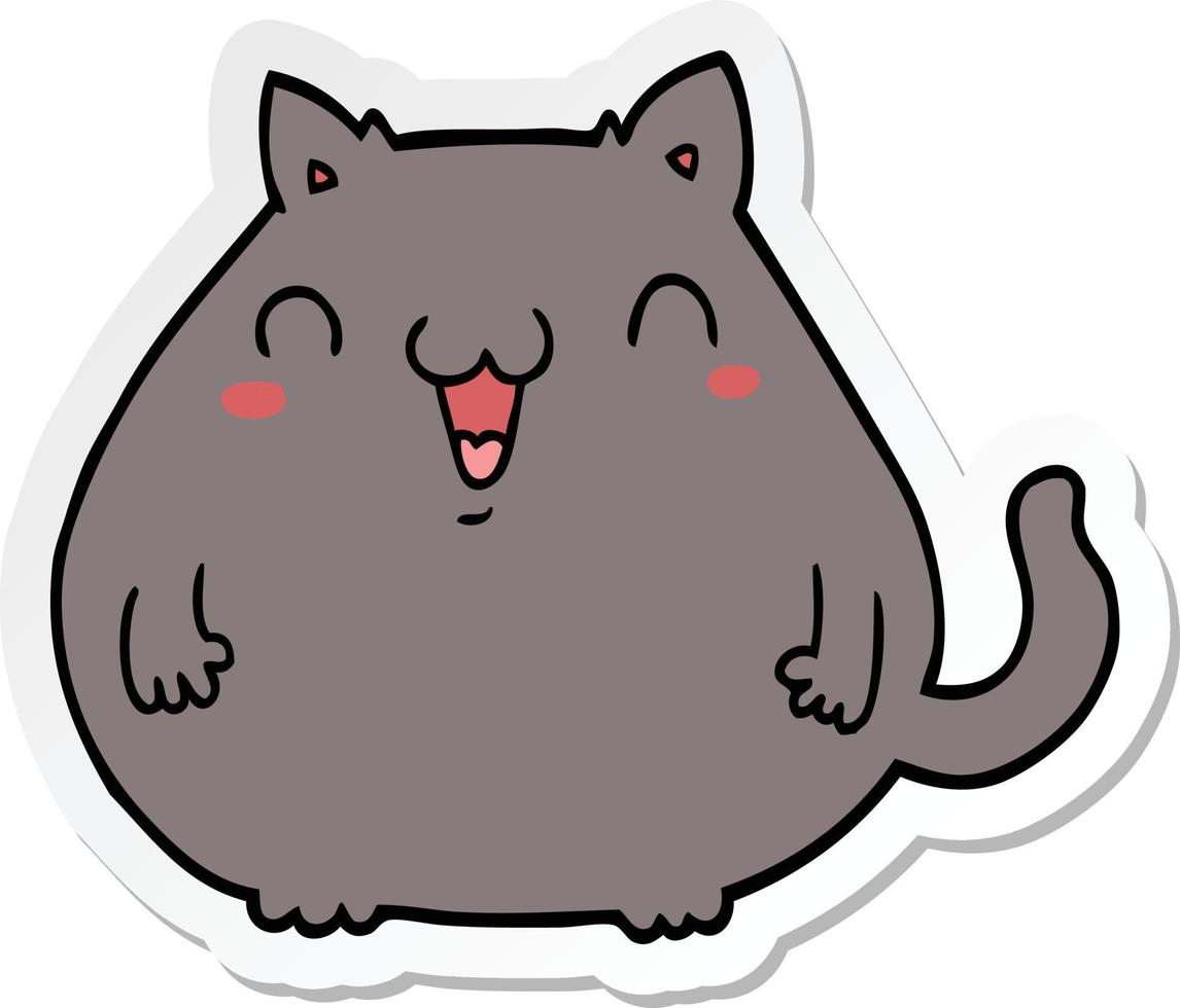 sticker of a cartoon cat vector
