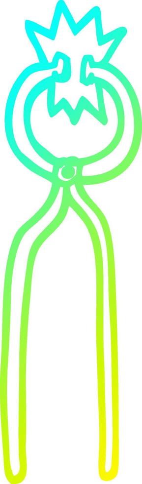 cold gradient line drawing cartoon clamp vector