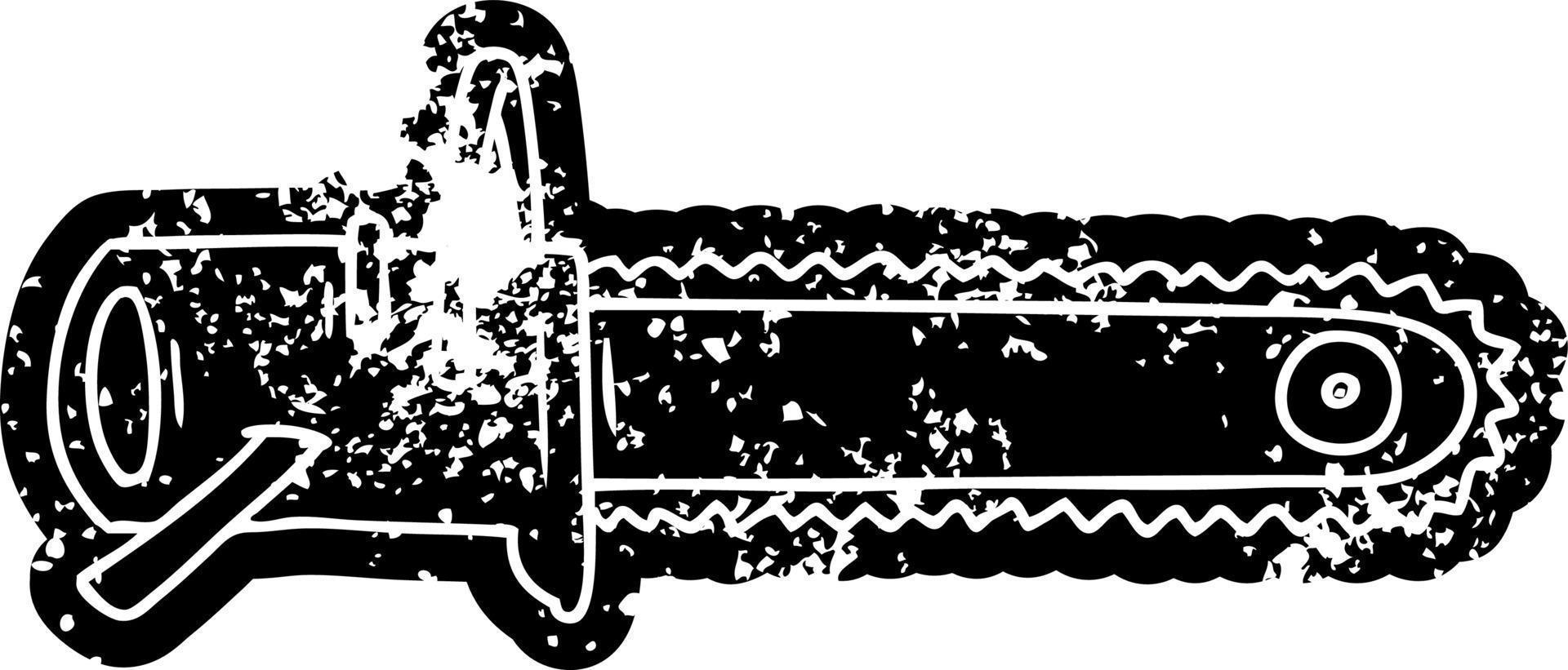 grunge icon drawing fo a chain saw vector
