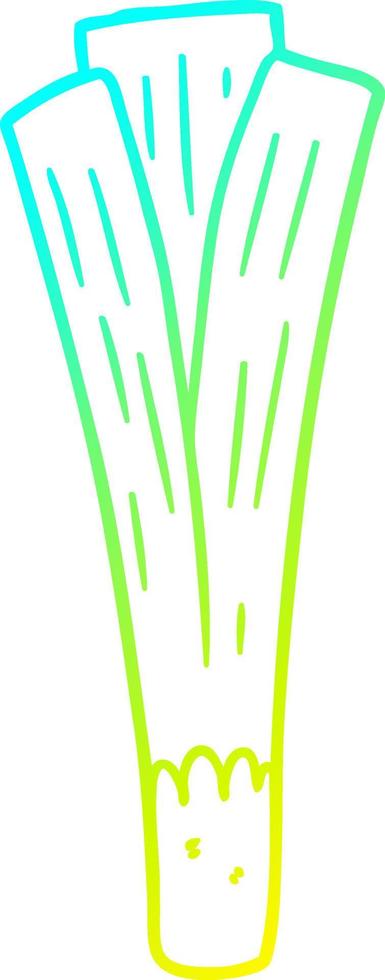 cold gradient line drawing organic leek vector