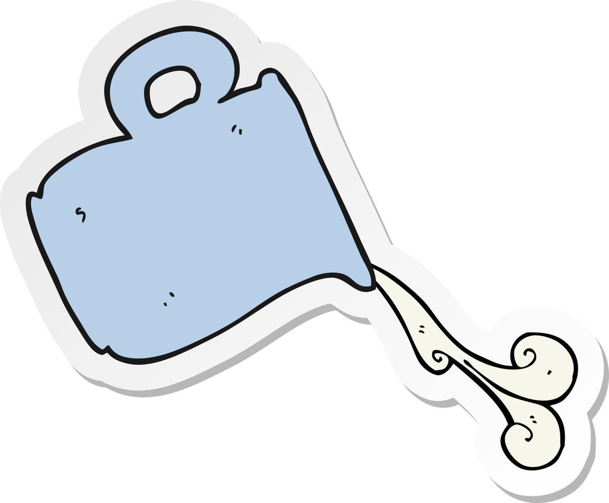 sticker of a cartoon pouring milk jug vector