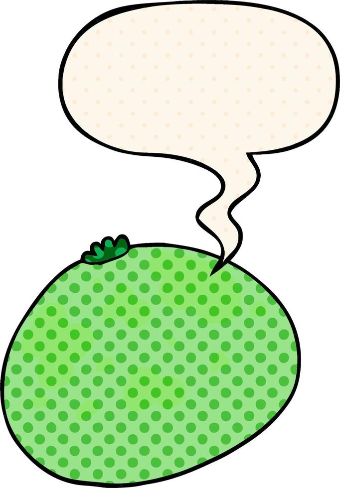 cartoon squash and speech bubble in comic book style vector