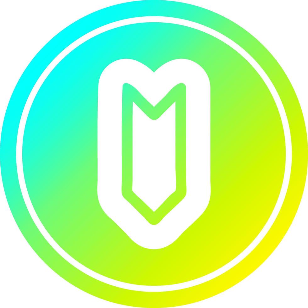 decorative arrow circular in cold gradient spectrum vector