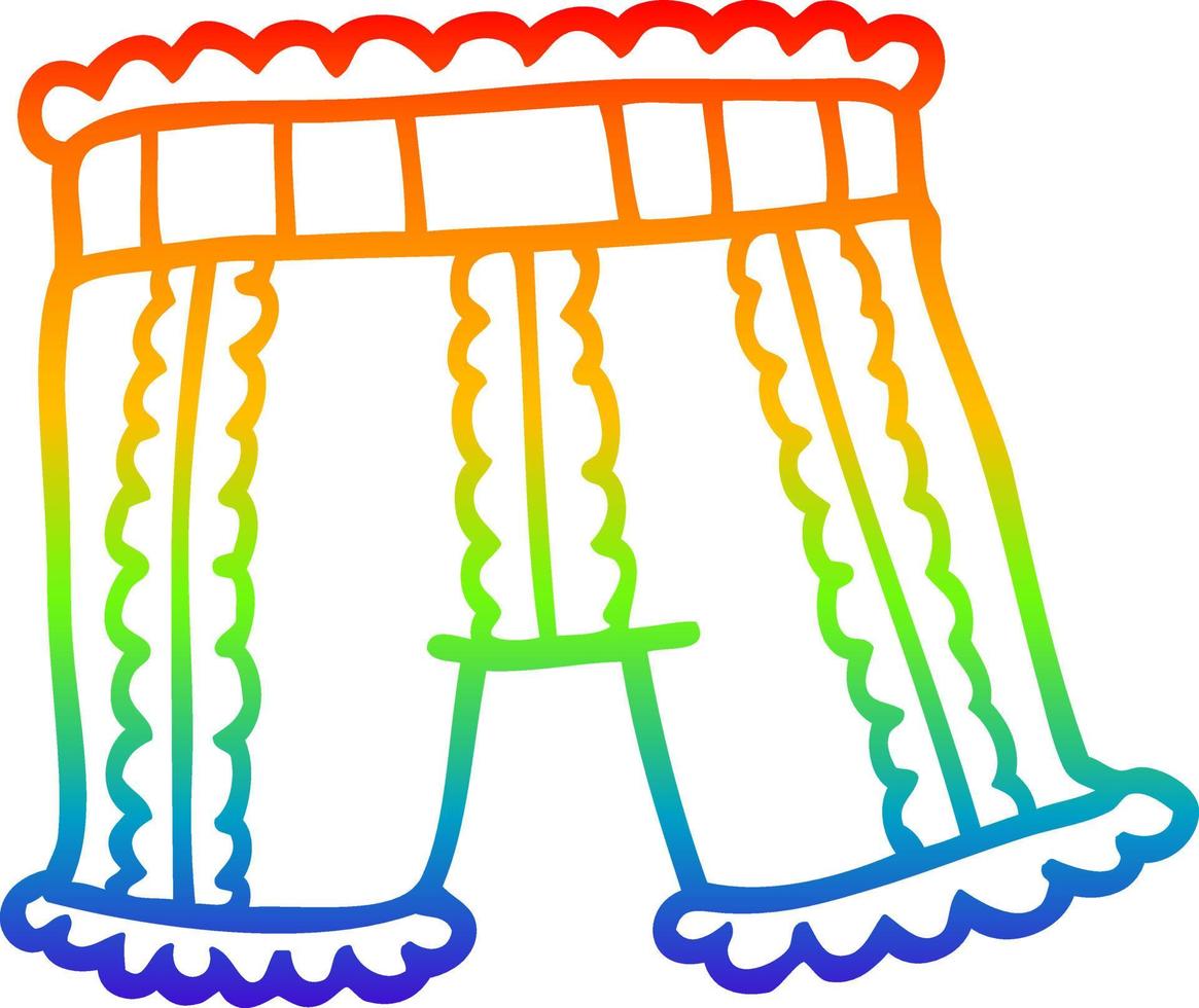 rainbow gradient line drawing cartoon underwear vector