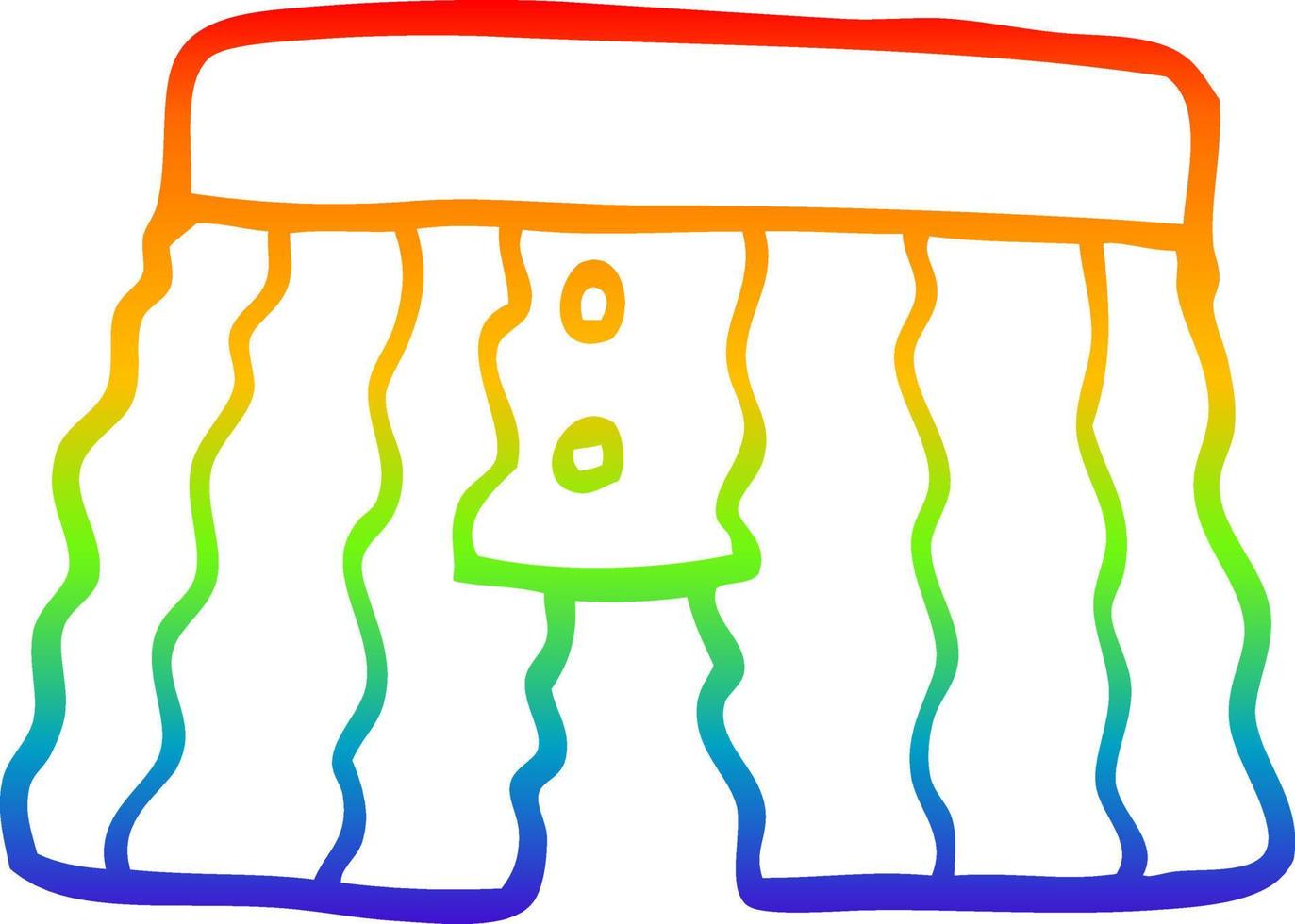 rainbow gradient line drawing cartoon underwear vector