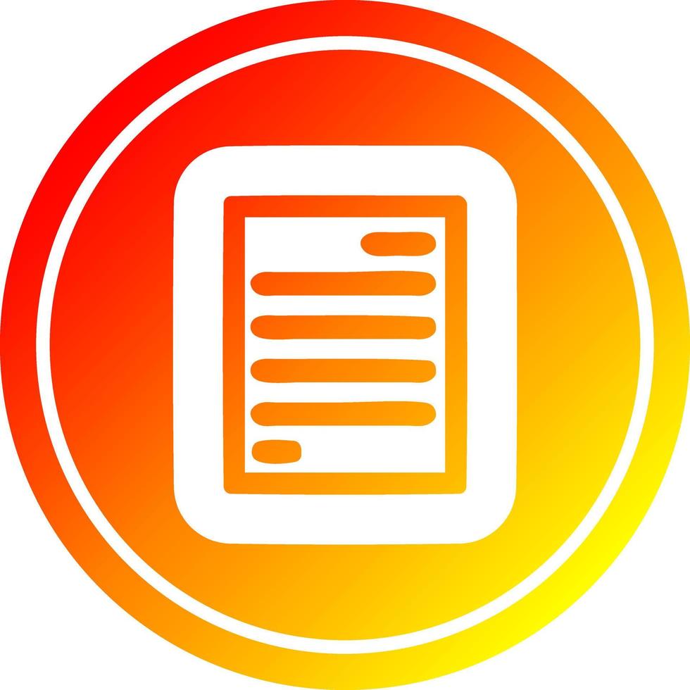 official document circular in hot gradient spectrum vector