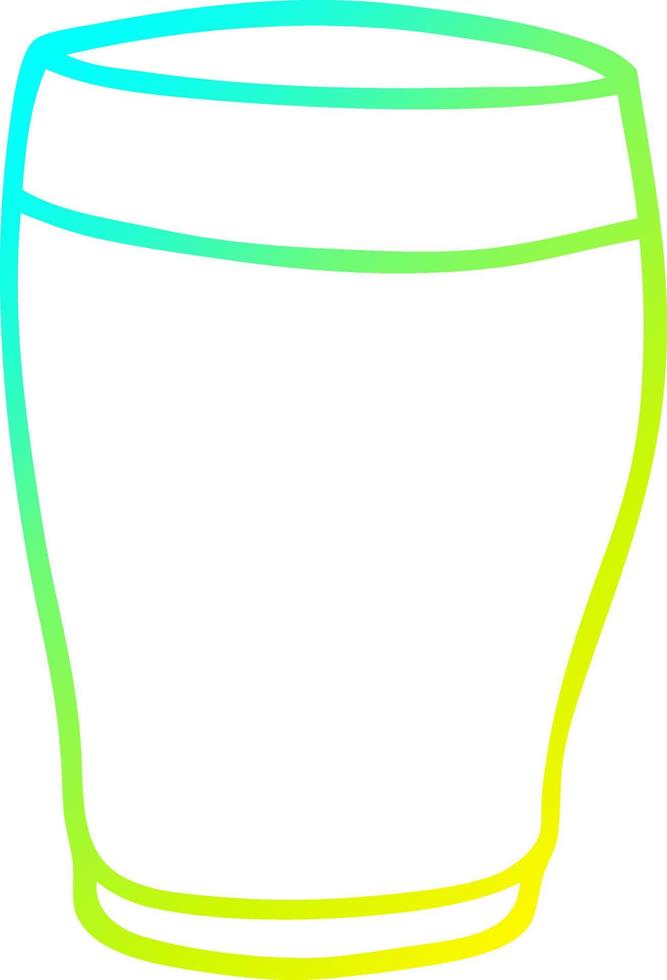 cold gradient line drawing cartoon pint of stout vector