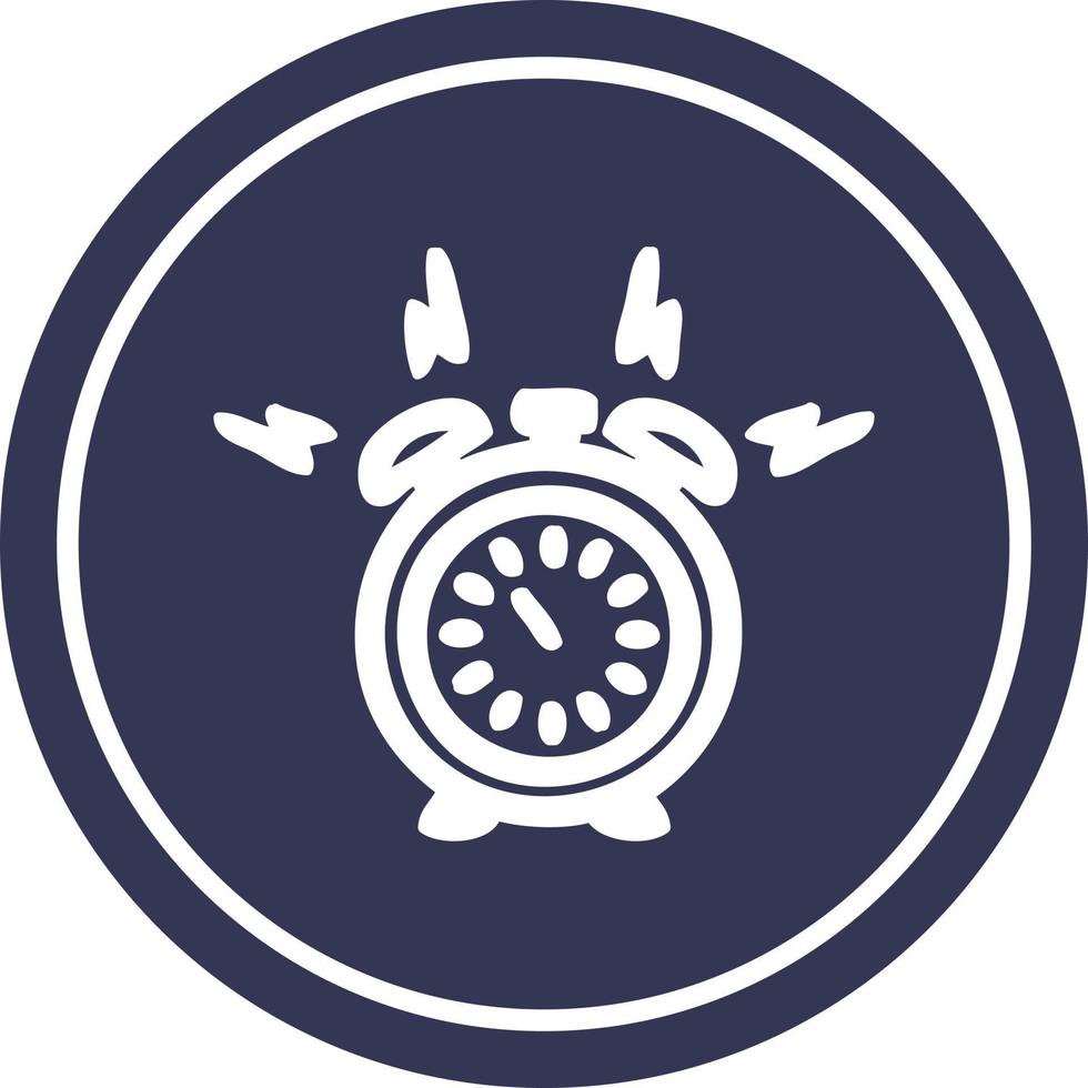 alarm clock circular icon vector