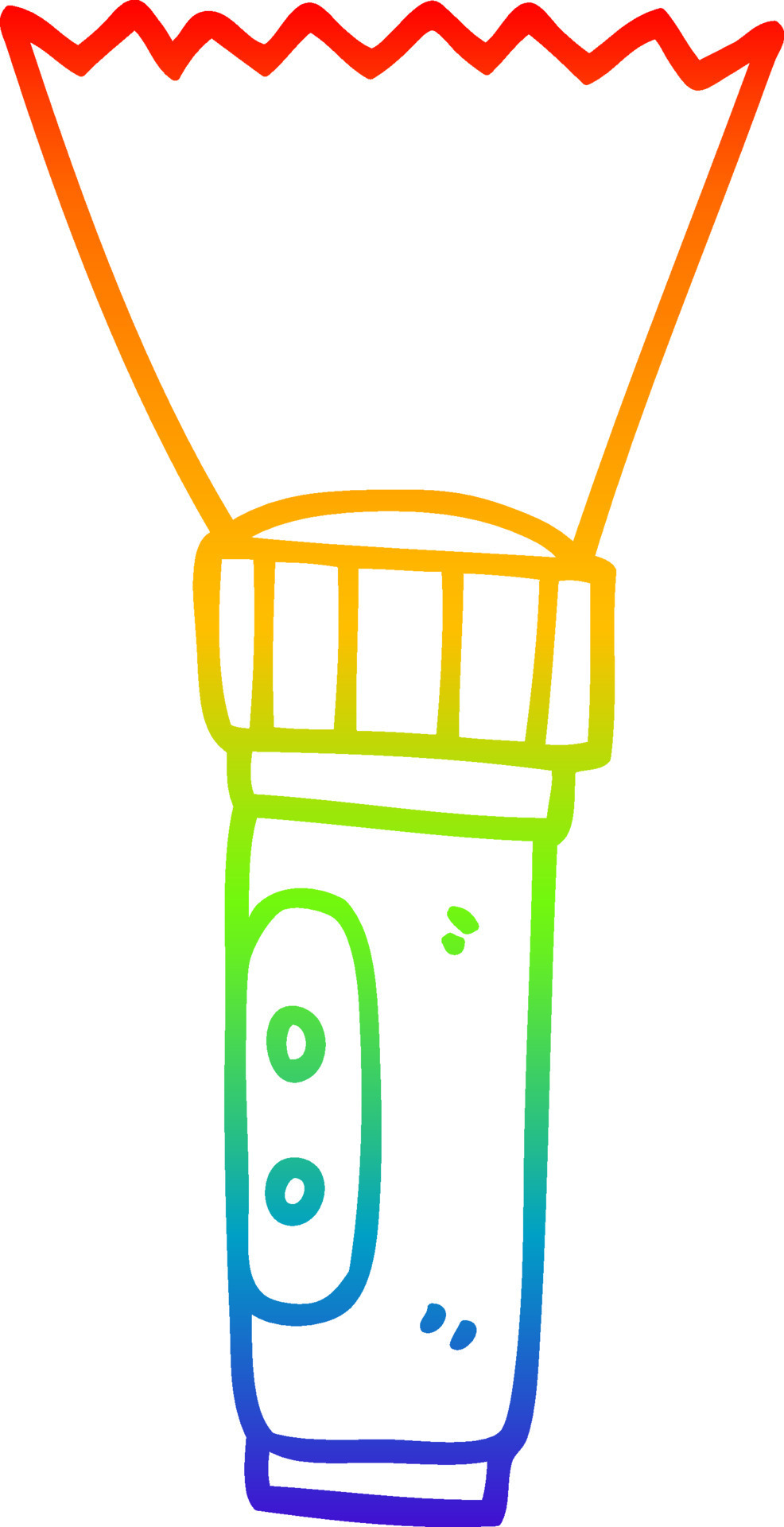 rainbow gradient line drawing cartoon torch 11941644 Vector Art at Vecteezy
