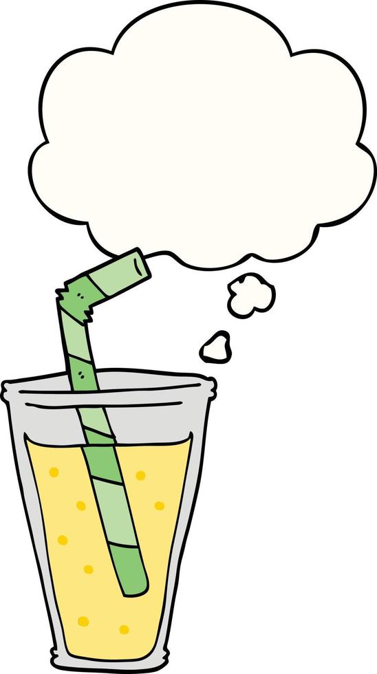 cartoon fizzy drink and thought bubble vector