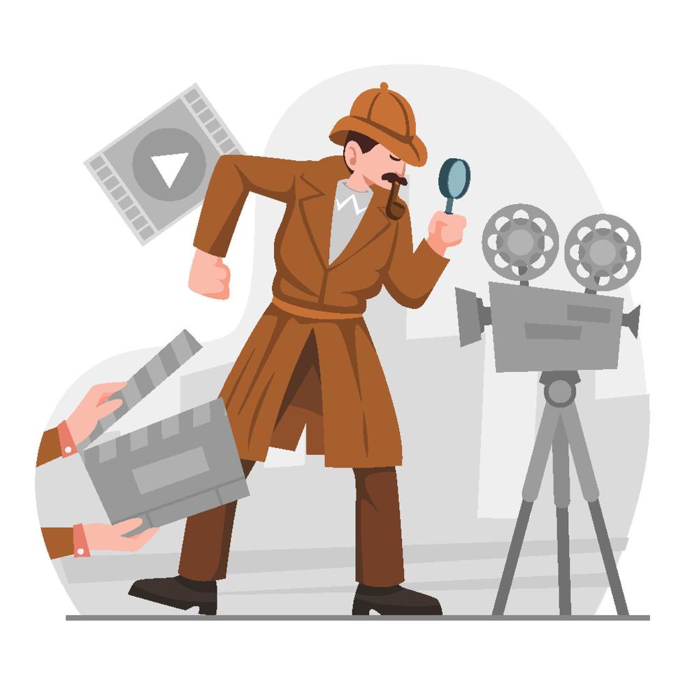 personaje actor actuando como detective inteligente vector