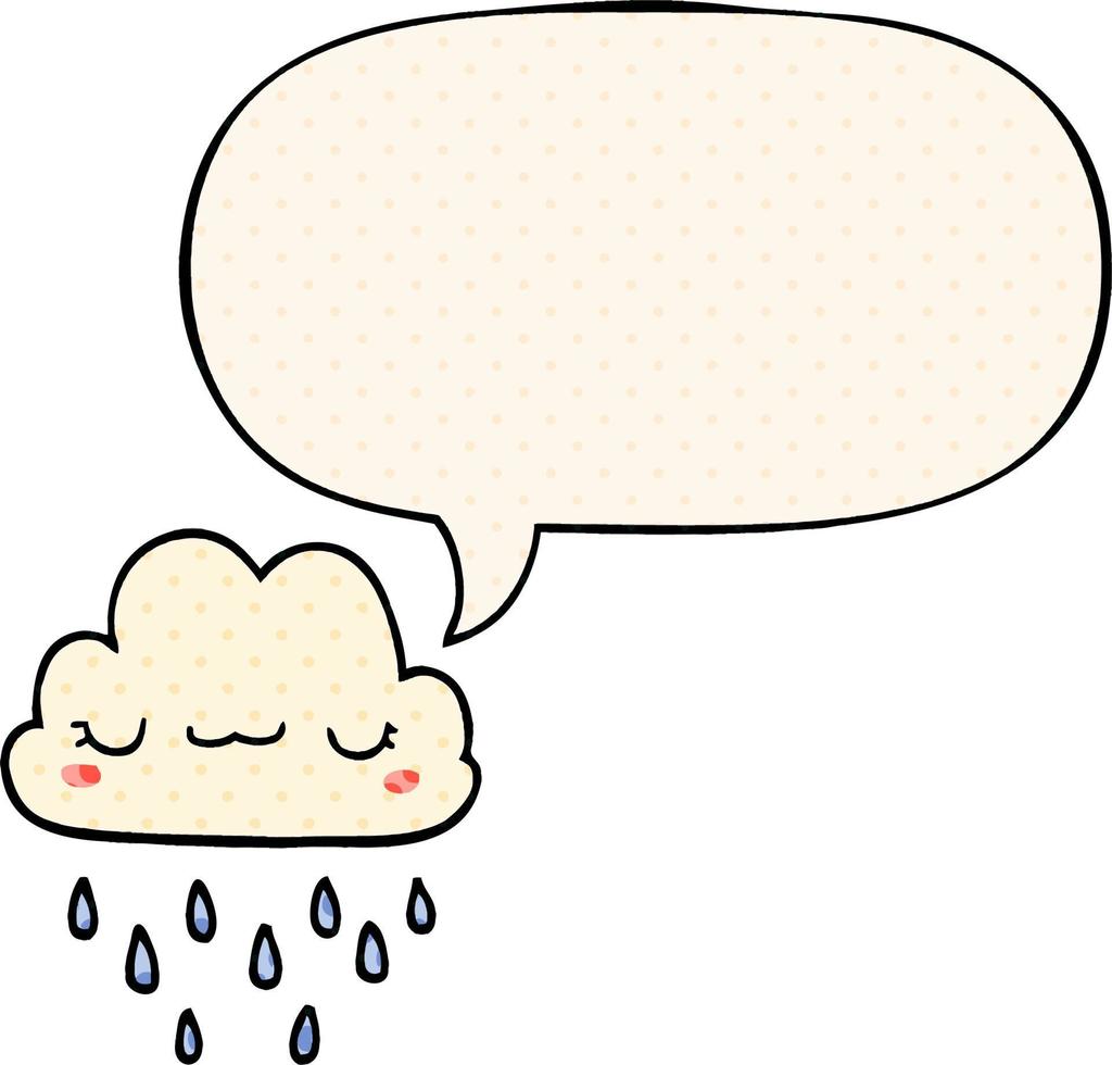 cartoon storm cloud and speech bubble in comic book style vector