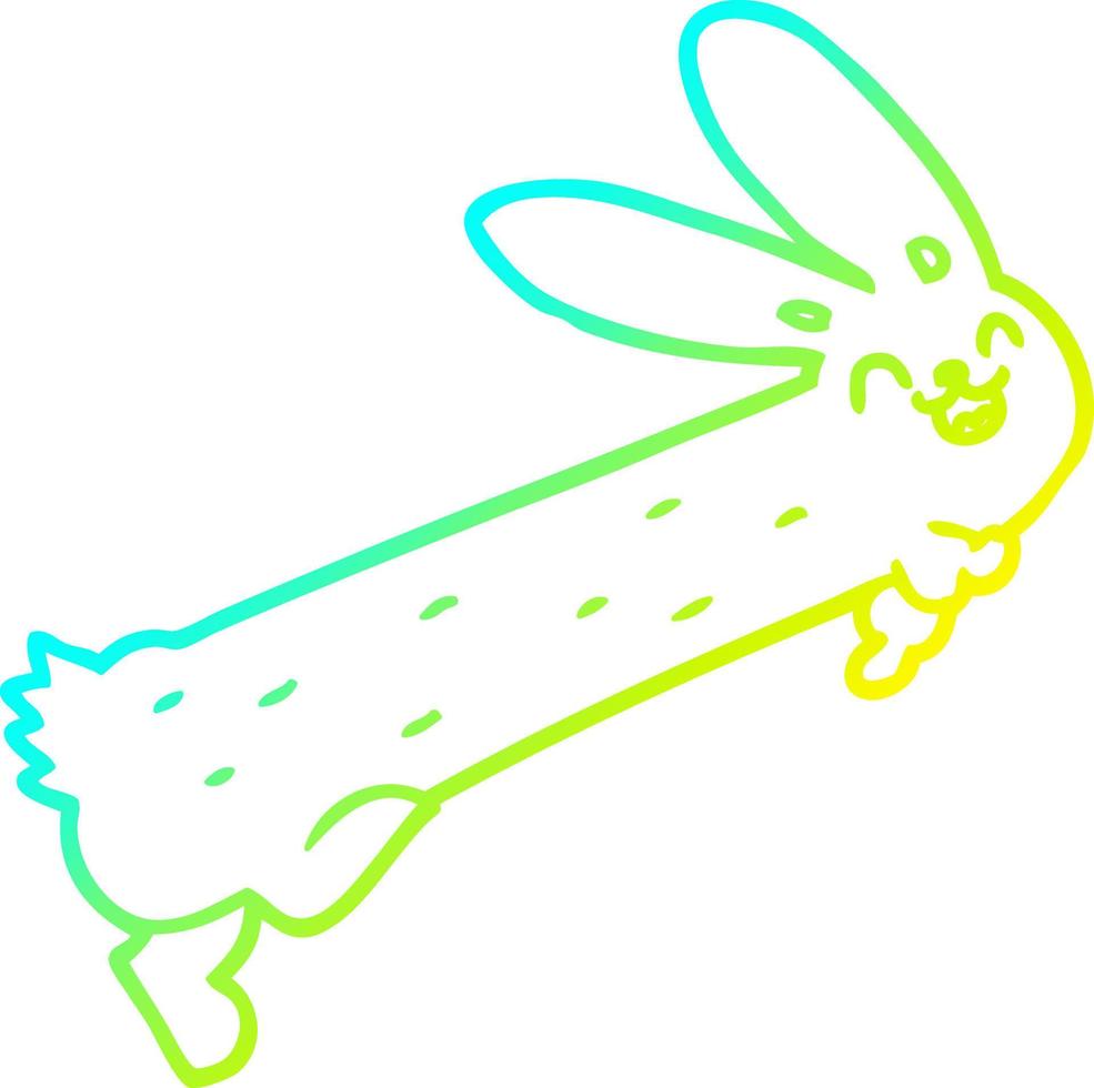 cold gradient line drawing funny cartoon rabbit vector