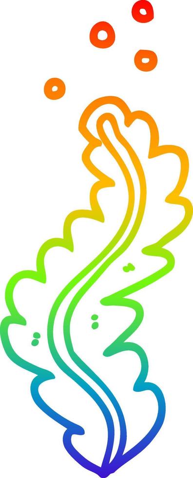 rainbow gradient line drawing cartoon seaweed vector