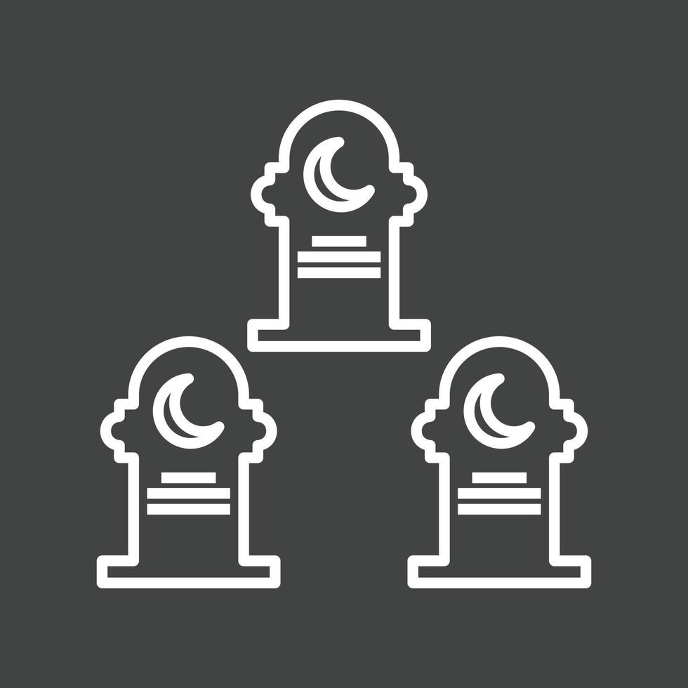 Graveyard Line Inverted Icon vector