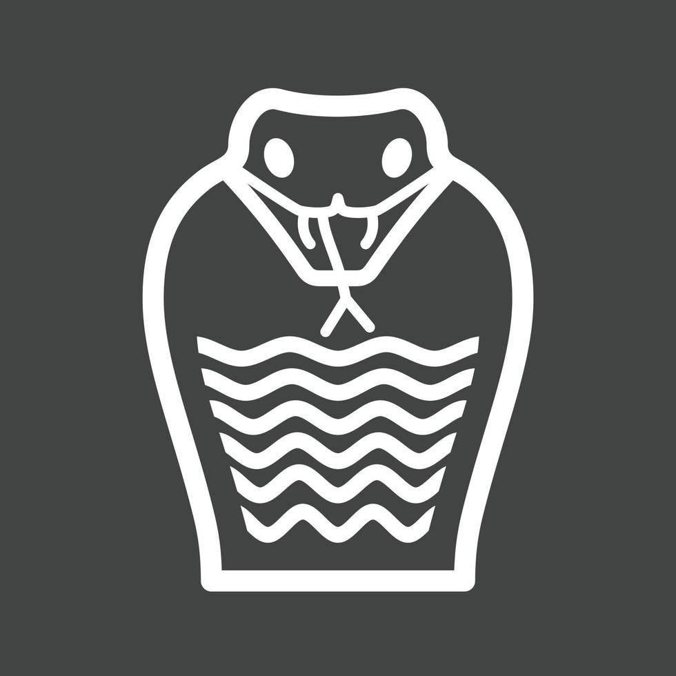 Snake Face Line Inverted Icon vector