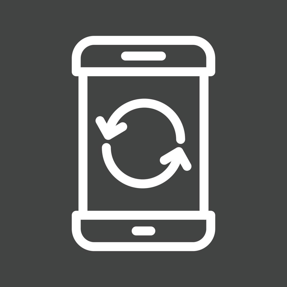 Restart Phone Line Inverted Icon vector