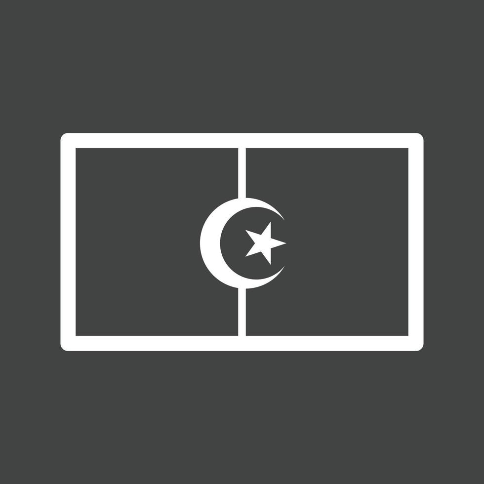 icono de línea invertida de Argelia vector