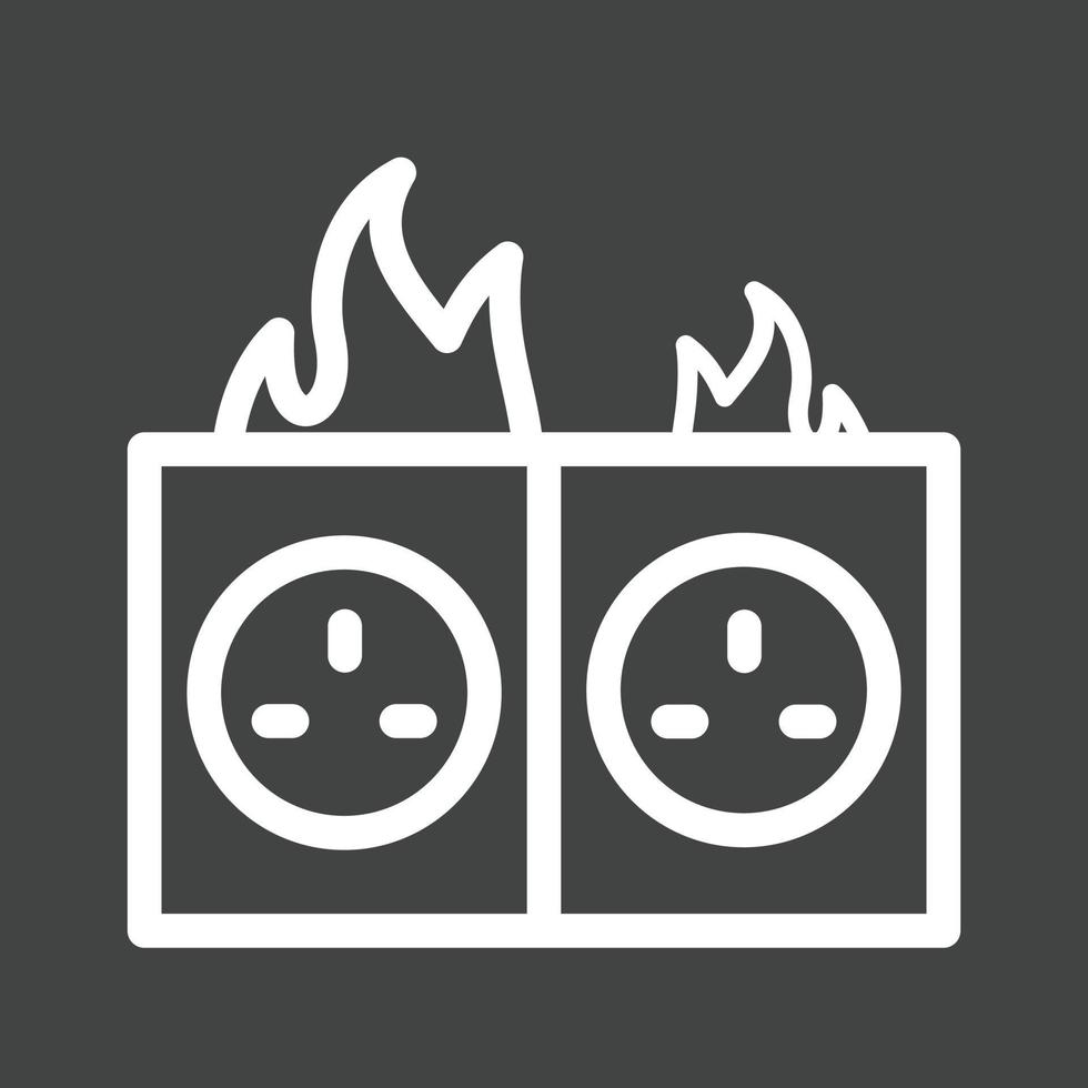 Fire in Socket Line Inverted Icon vector