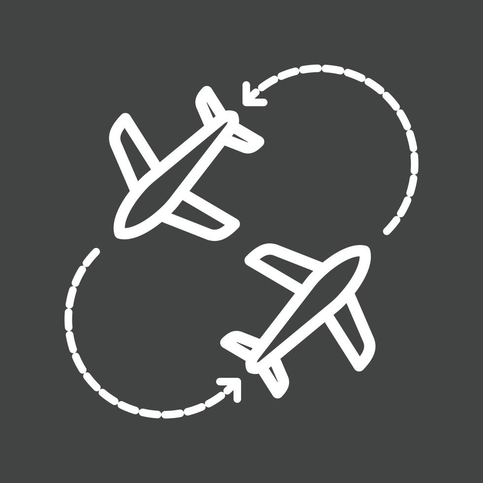 Round Travel Flights Line Inverted Icon vector