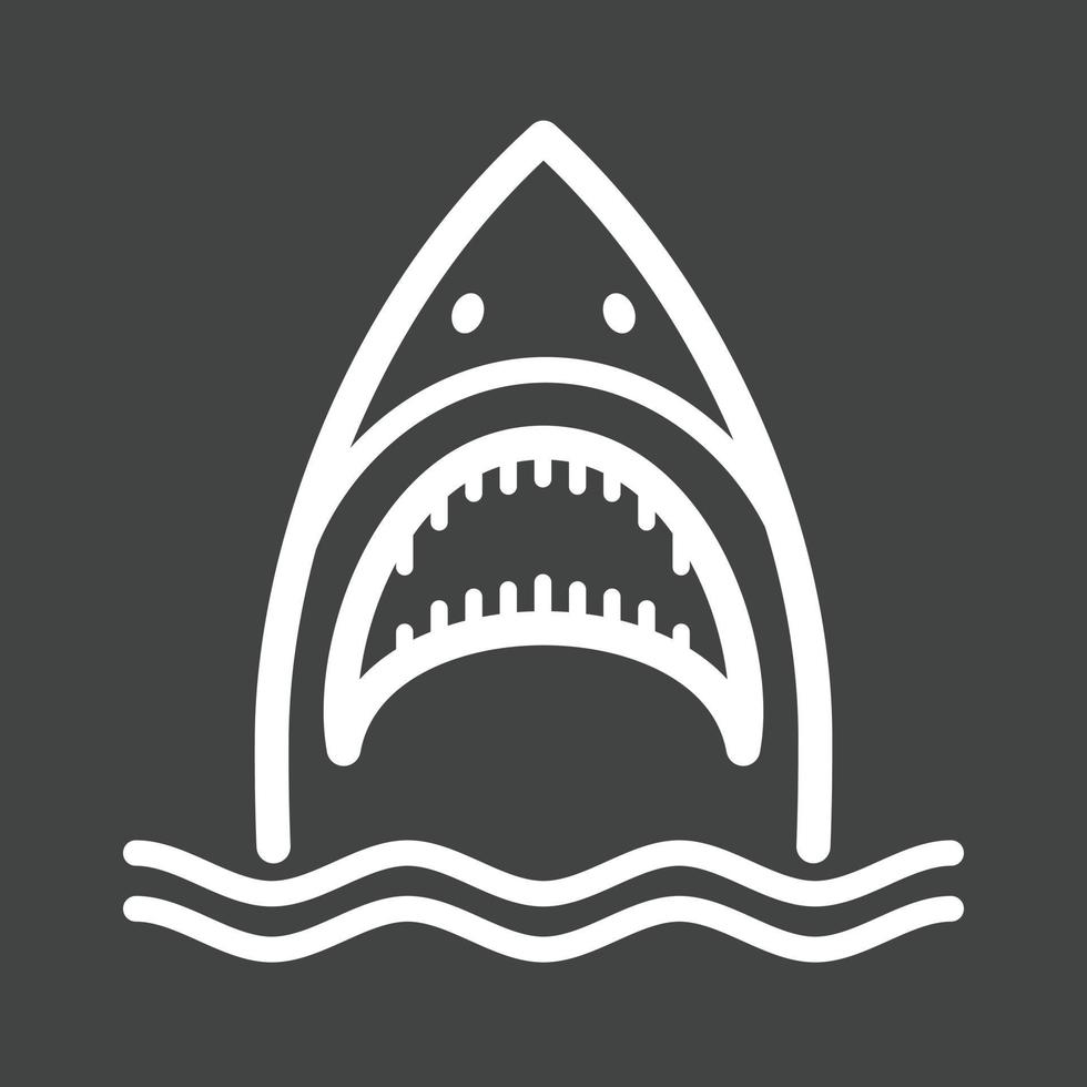 Shark Face Line Inverted Icon vector