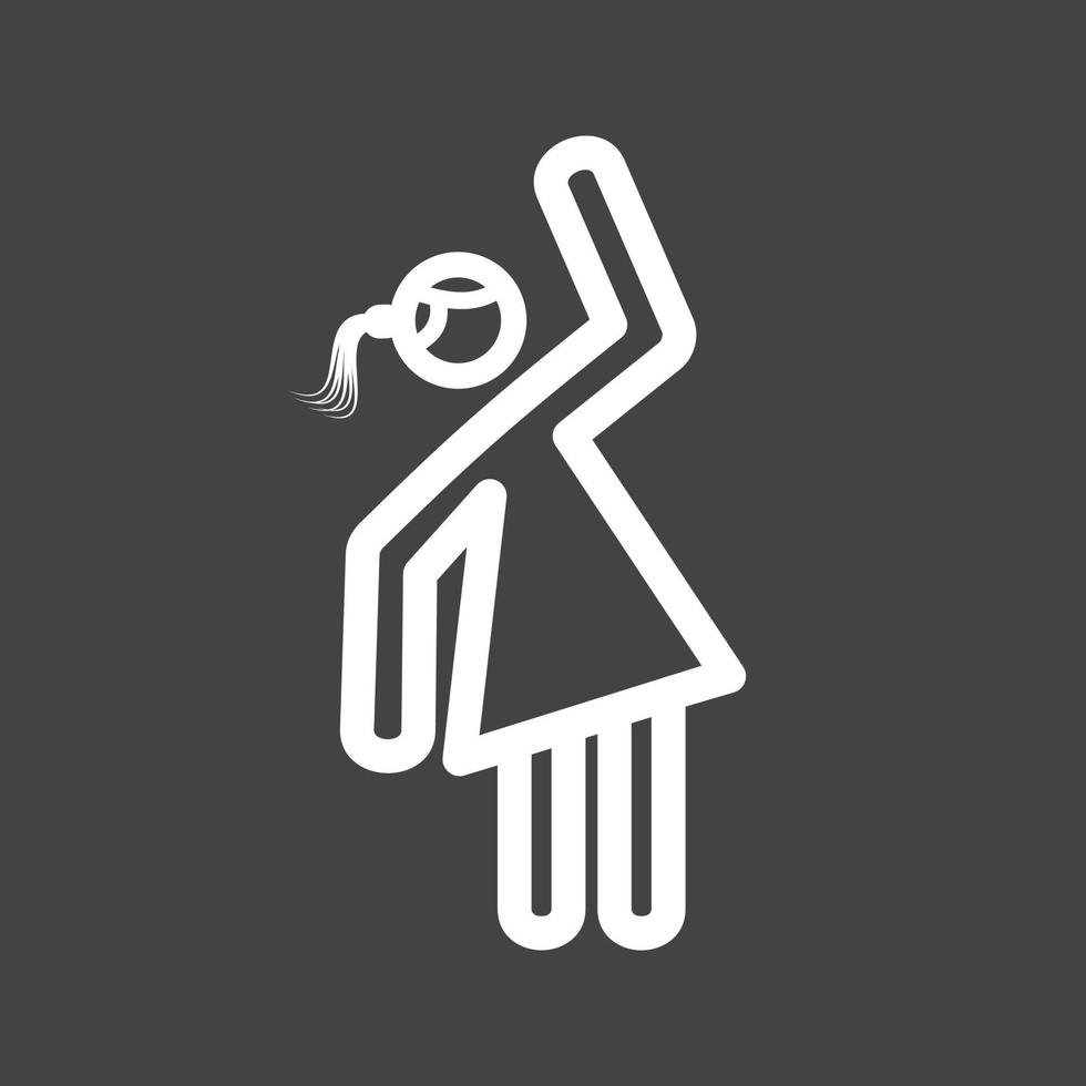Woman Exercising Line Inverted Icon vector
