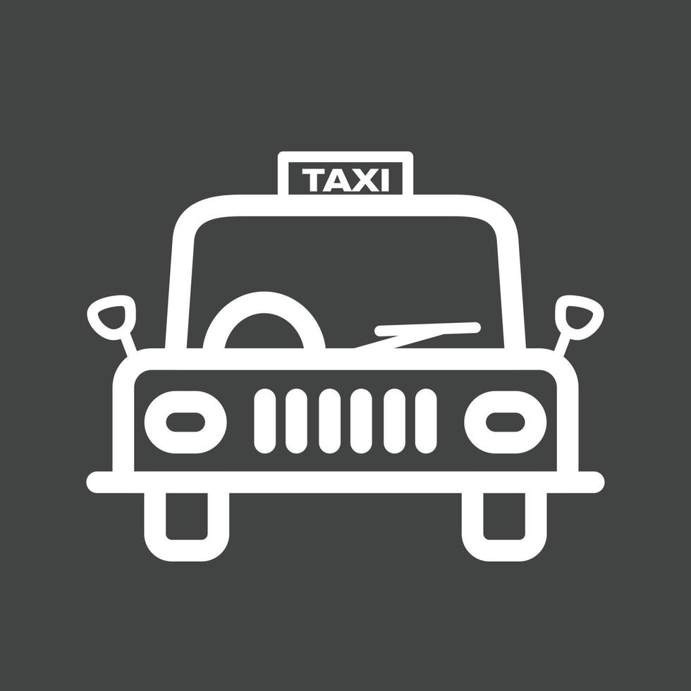 Taxi Line Inverted Icon vector