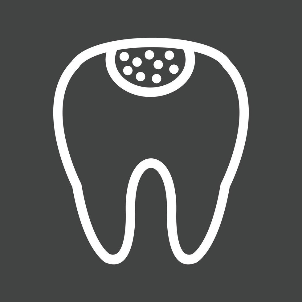 Holed Tooth Line Inverted Icon vector