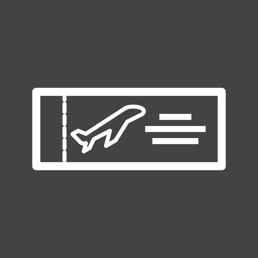 Plane Tickets Line Inverted Icon vector