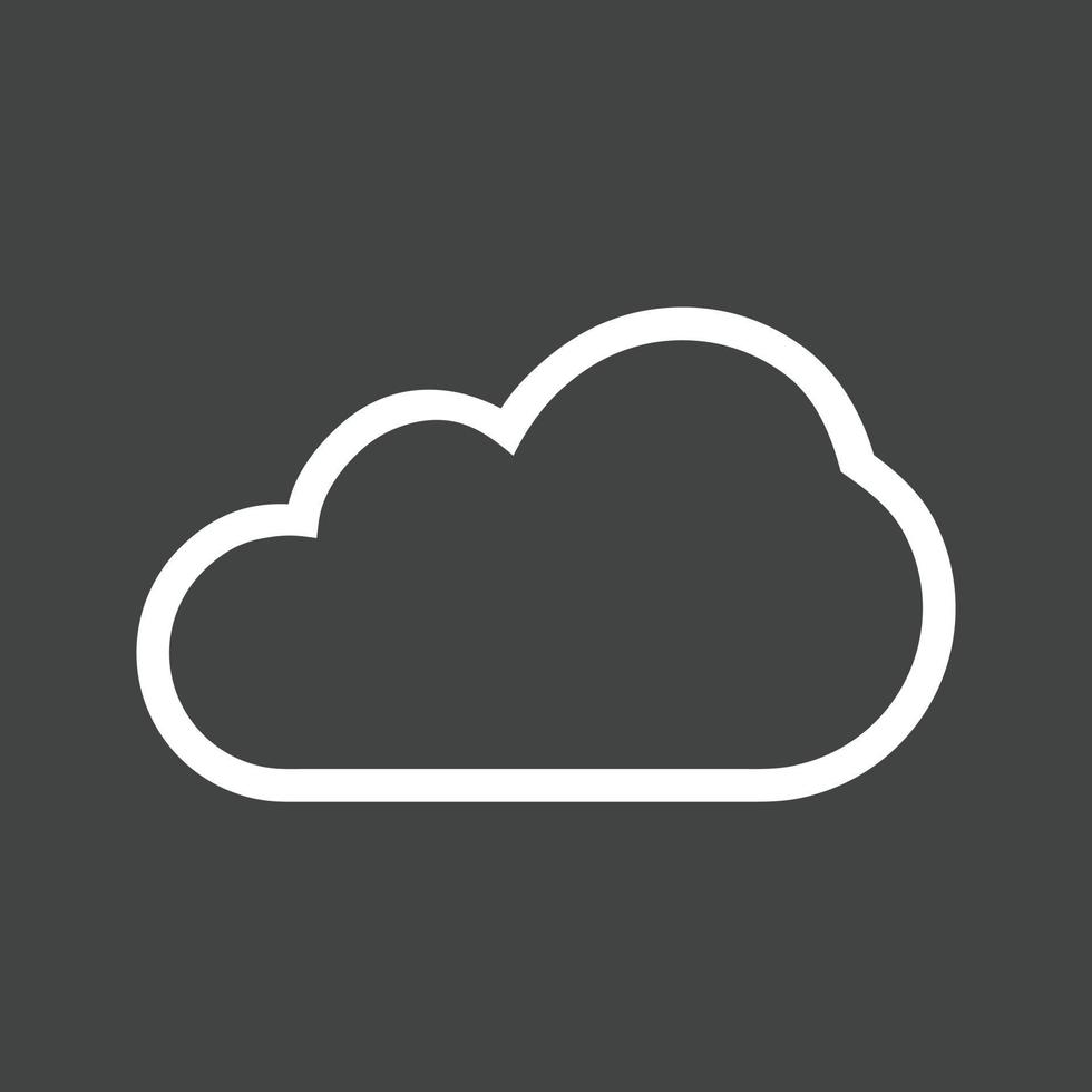 Cloudy I Line Inverted Icon vector