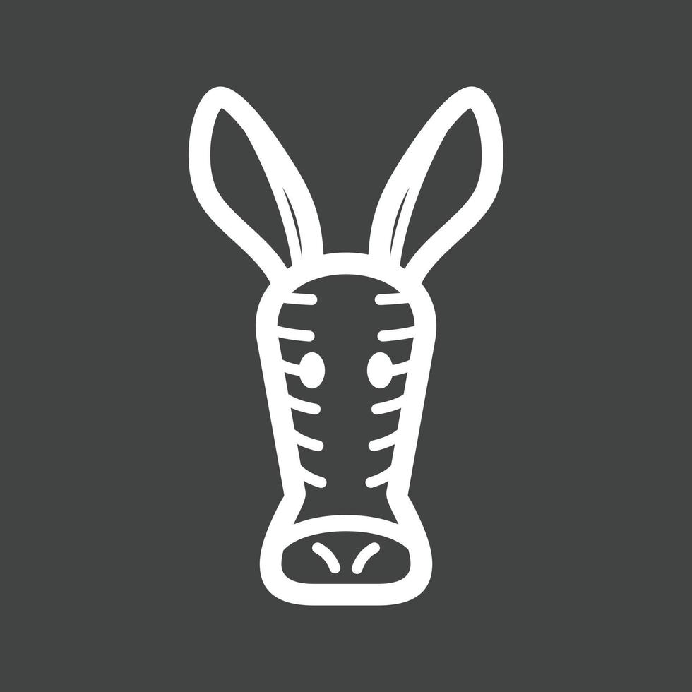 Zebra Face Line Inverted Icon vector