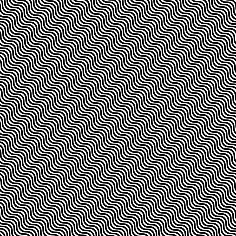 Black hypnotic waves seamless pattern white vector