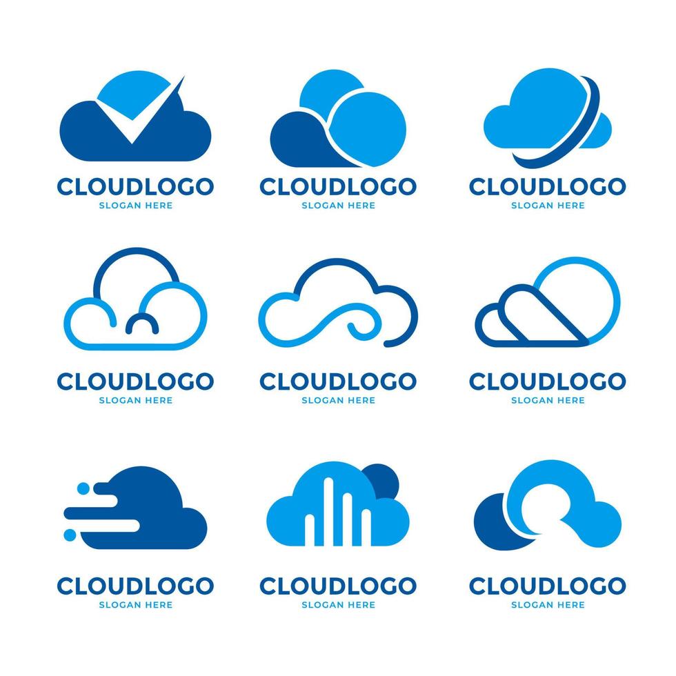 plantilla de logotipo de nube vector