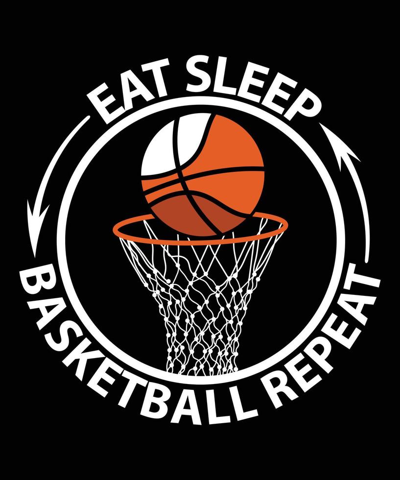 Eat Sleep Basketball Repeat Vector T-Shirt Design Template