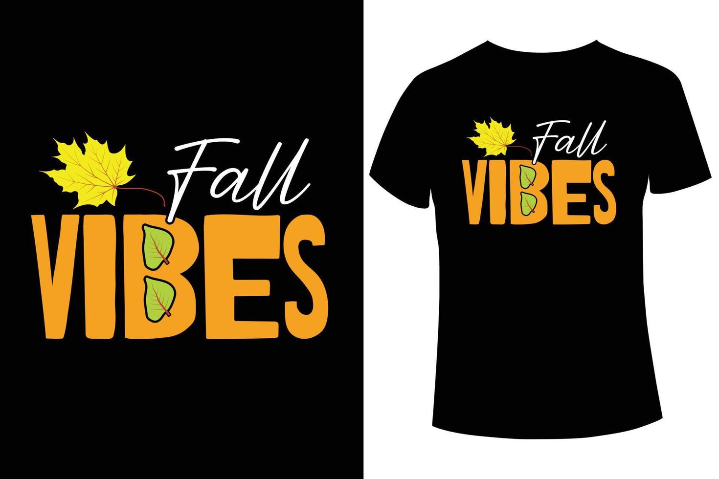 plantilla de diseño de camiseta de vibraciones de otoño vector