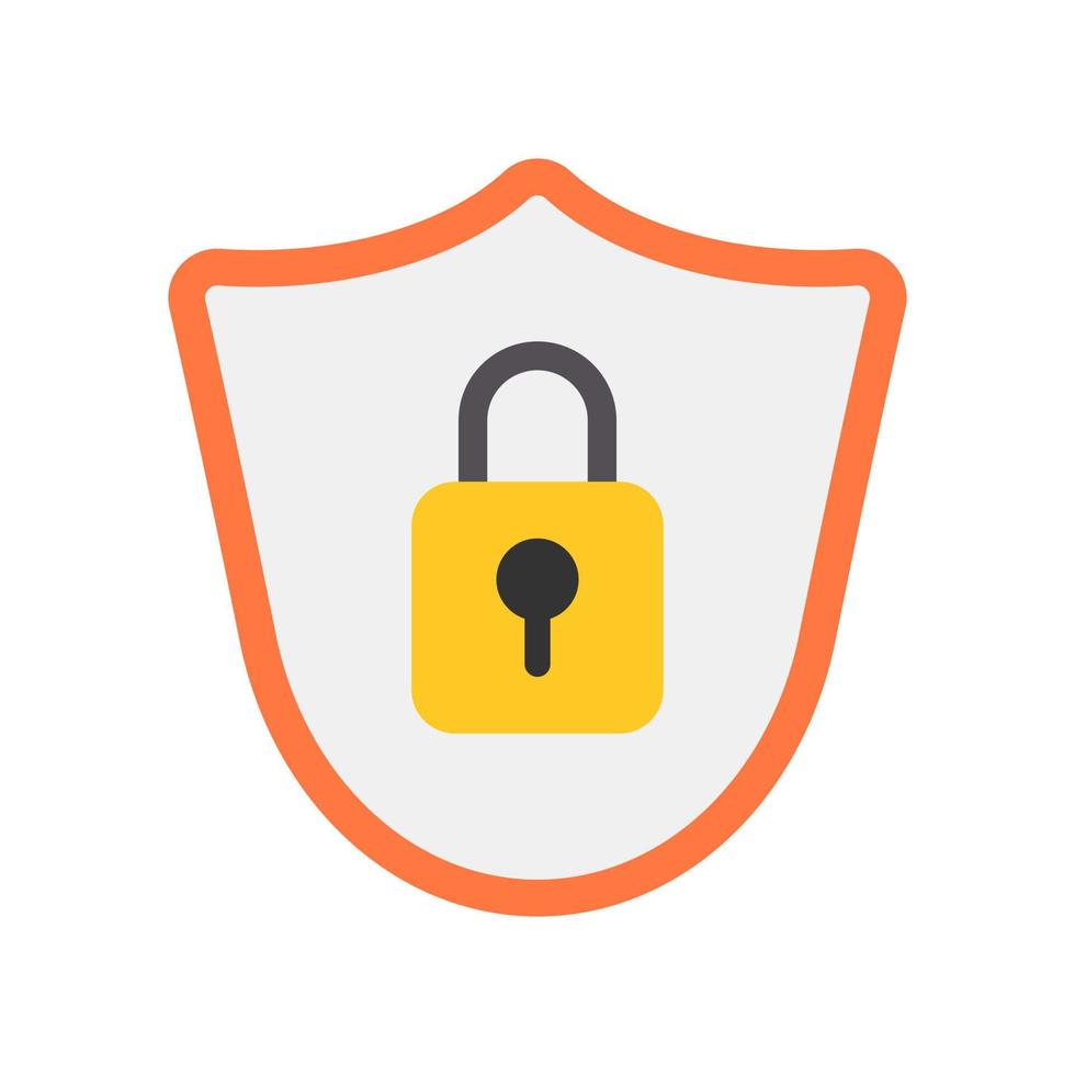 The symbol of the castle on the shield. Information security emblem. vector