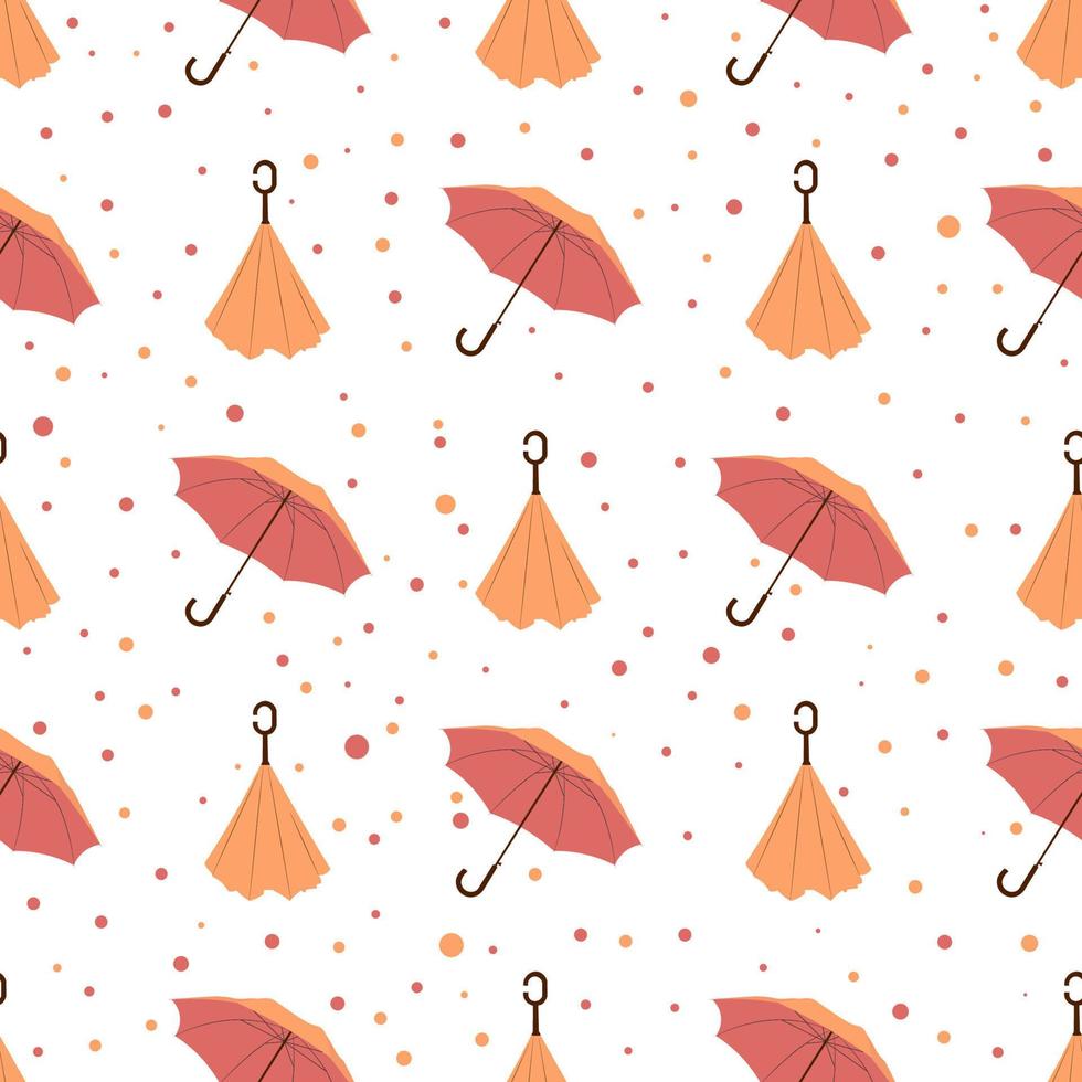 autumn seamless pattern with umbrellas.Cute flat illustration of autumn pattern for decor and design vector