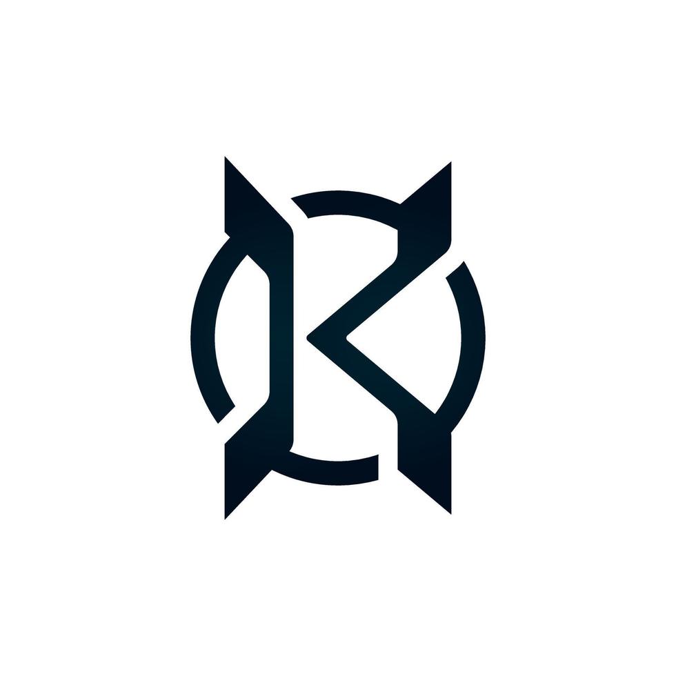 diseño de ilustración del logotipo de la letra k del estilista para su empresa o negocio vector