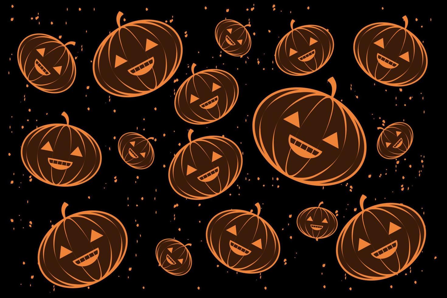 Abstract pattern for halloween, decor. Creative vector background with pumpkin, scary face.