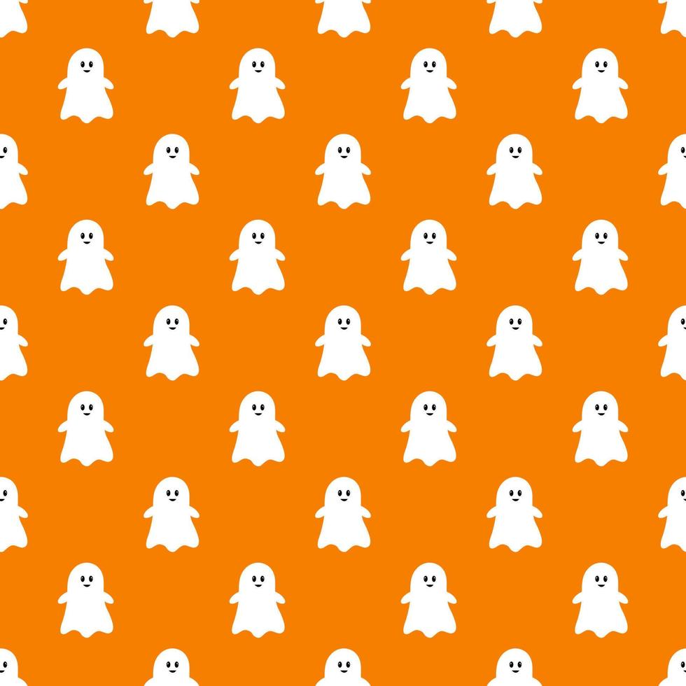 Seamless pattern with ghost. Halloween background. Vector illustration.