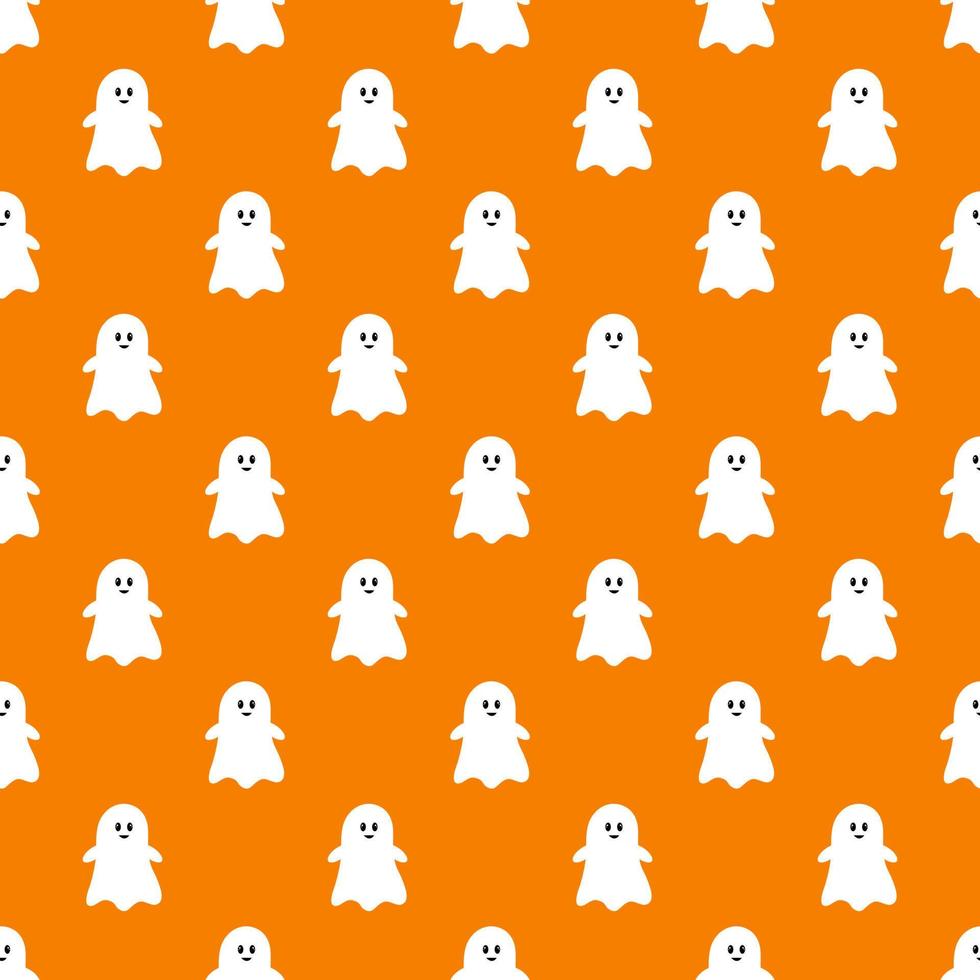 Seamless pattern with ghost. Halloween background. Vector illustration.