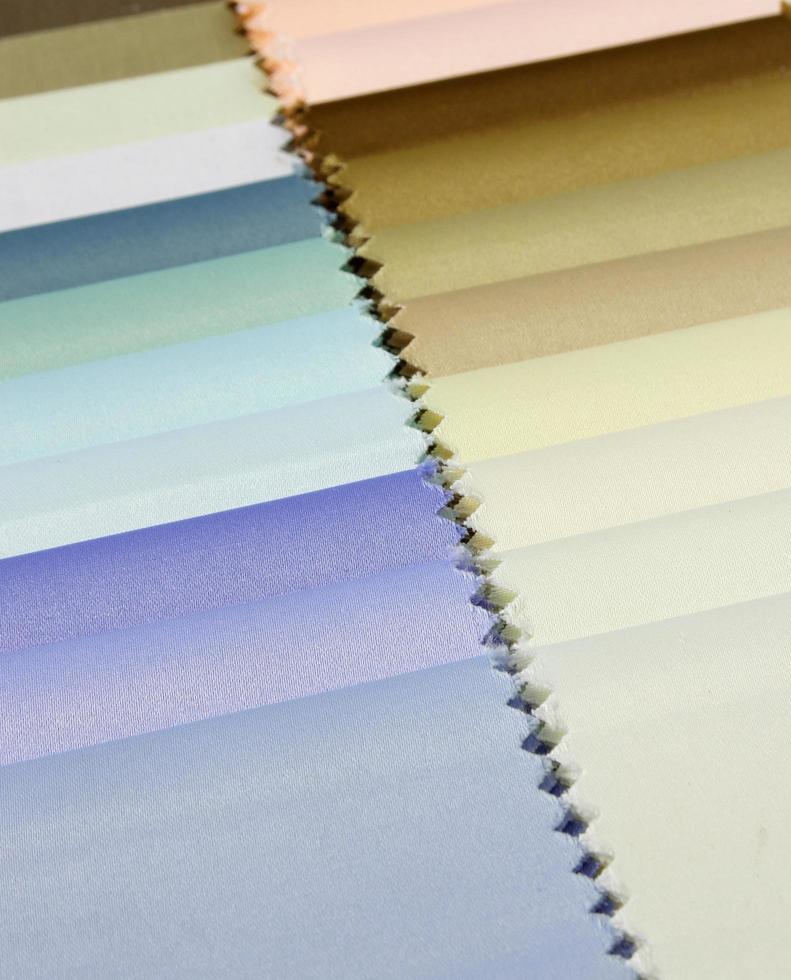 detail of color fabric texture samples photo